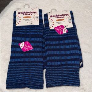 Dominique Women's Navy and Blue Striped Socks